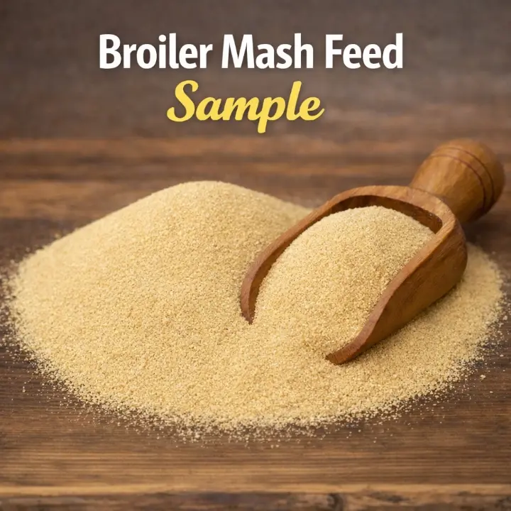 A sample of a broiler mash feed