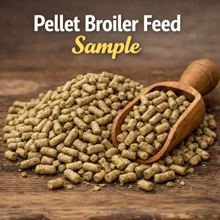 A sample of a broiler finisher feed in pellet form